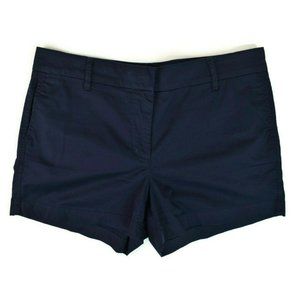 J Crew Womens Chino Short Sz 10 Navy Cotton Stretch Flat Front Casual Mid Rise